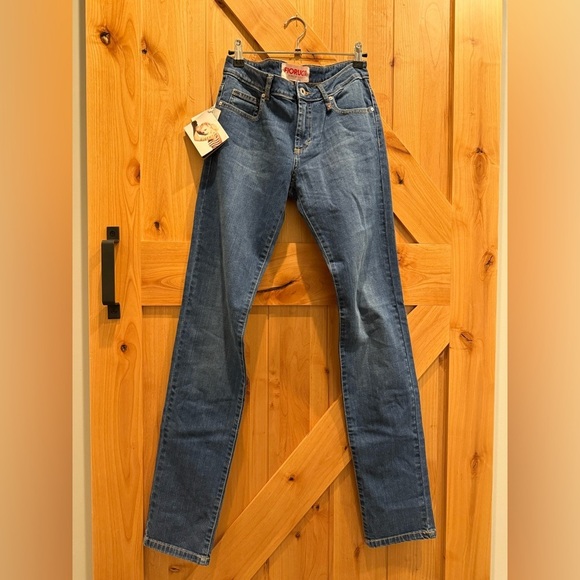 Fiorucci Denim - Fiorucci Women’s Angel Med Blue Wash Straight Jeans Size 27 NWT